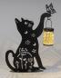 Preview: Katze mit Solar-Laterne 36x50cm