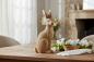 Preview: Hase sitzend in Holz-Optik 19x42 cm