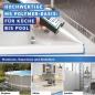 Preview: Everglue Poly Pool 1K MS-Polymer Montagekleber zum Kleben und Abdichten, unter Wasser einsetzbar. Farbe: Schwarz, 440g Kartusche