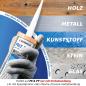 Preview: Everglue Poly Pool 1K MS-Polymer Montagekleber zum Kleben und Abdichten, unter Wasser einsetzbar. Farbe: Schwarz, 440g Kartusche