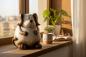 Preview: Deko-Hund Creme-Braun 36 cm Cartoon-Stil 704696