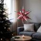 Preview: Hasslauer Weihnachtssterne Weihnachtsstern beleuchtet, 3D Leuchtstern (Rot/Weiß Silber, 65 cm (Innenstern))