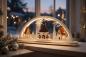 Preview: LED-Schwibbogen Seiffener Kirche und Kurrende mit Sockel – 55 cm 550-02-LED