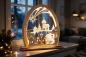 Preview: Seidelbogen „Winterdorf“ mit LED-Beleuchtung – 31 × 33 cm 816-G-LED