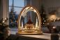 Preview: Seidelbogen „Seiffener Kirche mit Kurrende“ mit LED-Beleuchtung – 31 × 33 cm 821-G-LED
