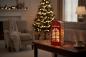 Preview: InLit Santa Calling! – Handbemalte beleuchtete Weihnachtsdekoration aus Holz – 23,5 cm 2590083