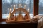 Preview: Schwibbogen mit Beleuchtung Dresdner Frauenkirche 3D-Optik, Erzgebirge, Weihnachten 7 Kerzen