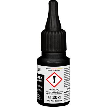 Preview: Everglue Sekundenkleber schwarz schlagfest mittelviskos 20g Dosierflasche