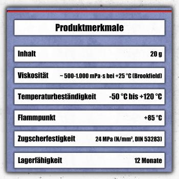 Everglue Sekundenkleber schwarz schlagfest mittelviskos 20g Dosierflasche