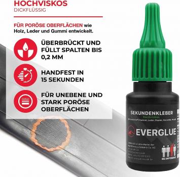 Preview: Everglue Sekundenkleber niedrigviskos + mittelviskos + hochviskos à 20g Dosierflasche + Aktivator Spray Aushärtungsbeschleuniger 200ml Aerosol