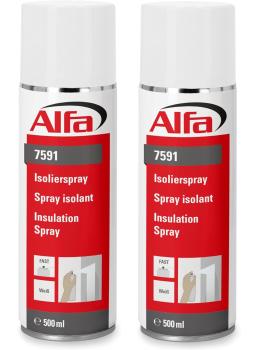 2x Alfa Isolierspray weiß (500 ml) - hochdeckendes Grundierspray