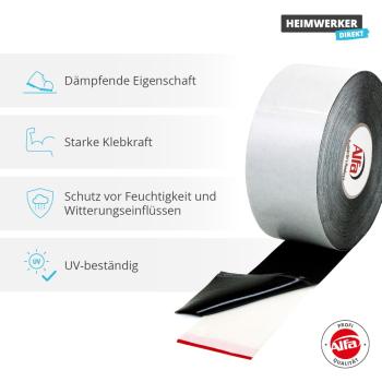 3x Alfa Terrassentape 80 mm x 20 m für Holz und Unterkonstruktionen