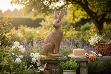 Preview: Hase Klassik-Braun 54cm aus Kunststein gefertigt