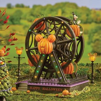Preview: Pumpkintown Riesenrad mit Beleuchtung & Goofy – Disney Village by D56