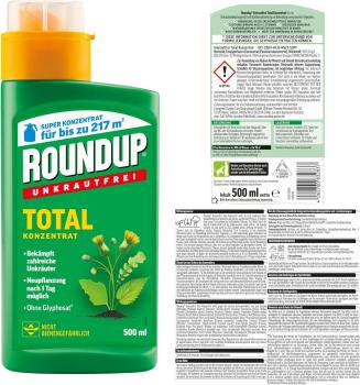 Preview: Roundup Unkrautfrei Total Konzentrat 500 ml + Drucksprühgerät 5 Liter