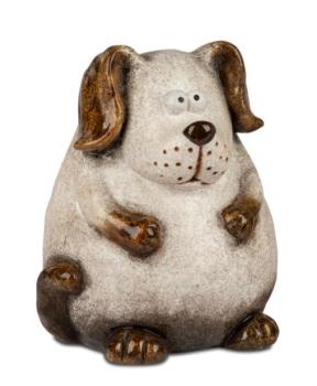 Deko-Hund Creme-Braun 24 cm Cartoon-Stil 704689