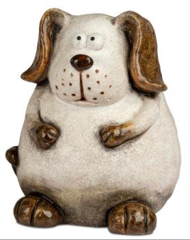 Deko-Hund Creme-Braun 36 cm Cartoon-Stil 704696