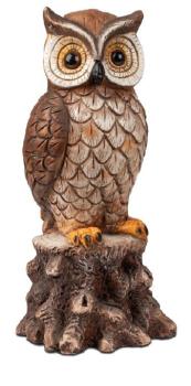 Eule auf Baumstumpf in Holz-Optik 18 x 36 cm 712189