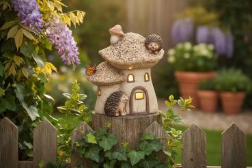 Pilzhaus mit Igel und LED-Licht 756947