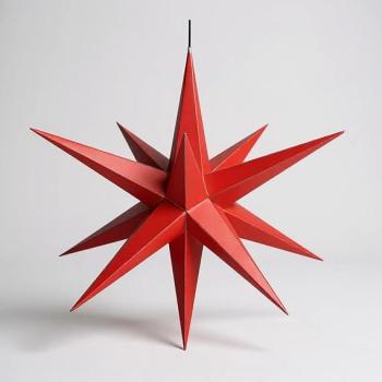 Hasslauer Weihnachtssterne Weihnachtsstern beleuchtet, 3D Leuchtstern (Rot, 75 cm (Außenstern))
