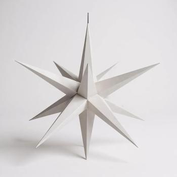 Hasslauer Weihnachtssterne Weihnachtsstern beleuchtet, 3D Leuchtstern (Weiß, 75 cm (Außenstern))