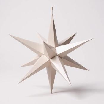 Hasslauer Weihnachtssterne Weihnachtsstern beleuchtet, 3D Leuchtstern (Weiß, 65 cm (Innenstern))