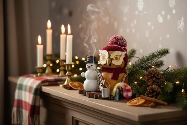 Preview: Raucheule mit Schneemann 37248