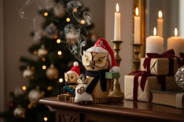 Die Raucheule Weihnachtsmann mit Kind 37254