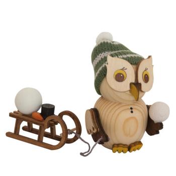 MINI Eule mit Schlitten (7 cm)