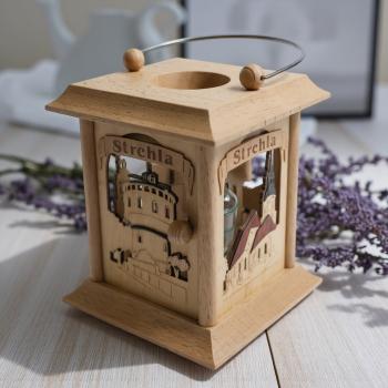Tischlaterne "Strehla" 11,5x11,5x17 cm, Holz Erzgebirgische Holzkunst