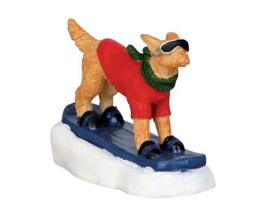 Lemax 42222 – Snowboarding Dog | Wintersport-Figur für Ihr Weihnachtsdorf