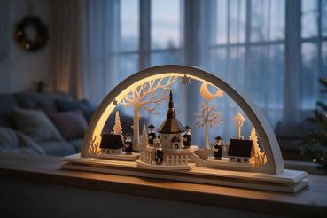 Preview: Seidel LED-Schwibbogen Kurrende mit integriertem Sockel – 55 cm 550-08-LED
