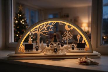 Preview: Seidel LED-Schwibbogen Kurrende mit integriertem Sockel – 55 cm 550-08-LED