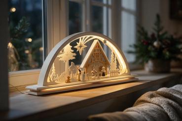 Preview: Seidel LED-Schwibbogen „Bescherung“ – 55 × 23 cm 550-16-LED