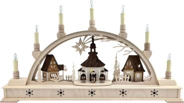 Seidel Schwibbogen „Seiffener Kirche mit Kurrende“ – 63 cm mit LED-Innenbeleuchtung – Neuheit 2026 640-17S-LED