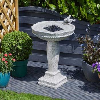 Solar-Wasserbrunnen & Vogeltränke für Garten und Terrasse 63 cm