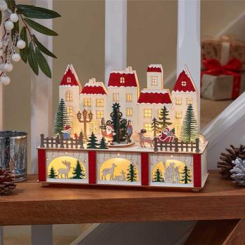 Preview: InLit Yule Town – Beleuchtetes Weihnachtsdorf mit Musik & Bewegung – 28 cm 2590076