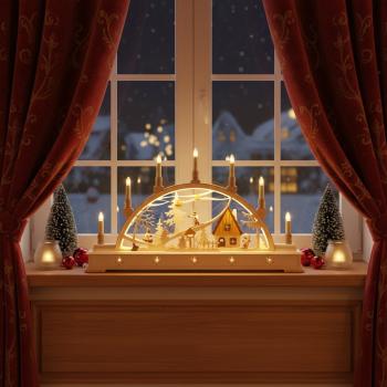 Preview: Schwibbogen "Wintersportler" 640-09S – Holger Seidel, Schönheide