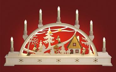 Preview: Schwibbogen "Wintersportler" 640-09S – Holger Seidel, Schönheide