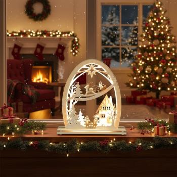 Preview: Seidel LED Schwibbogen „Nikolaus“ (Modell 818-G)