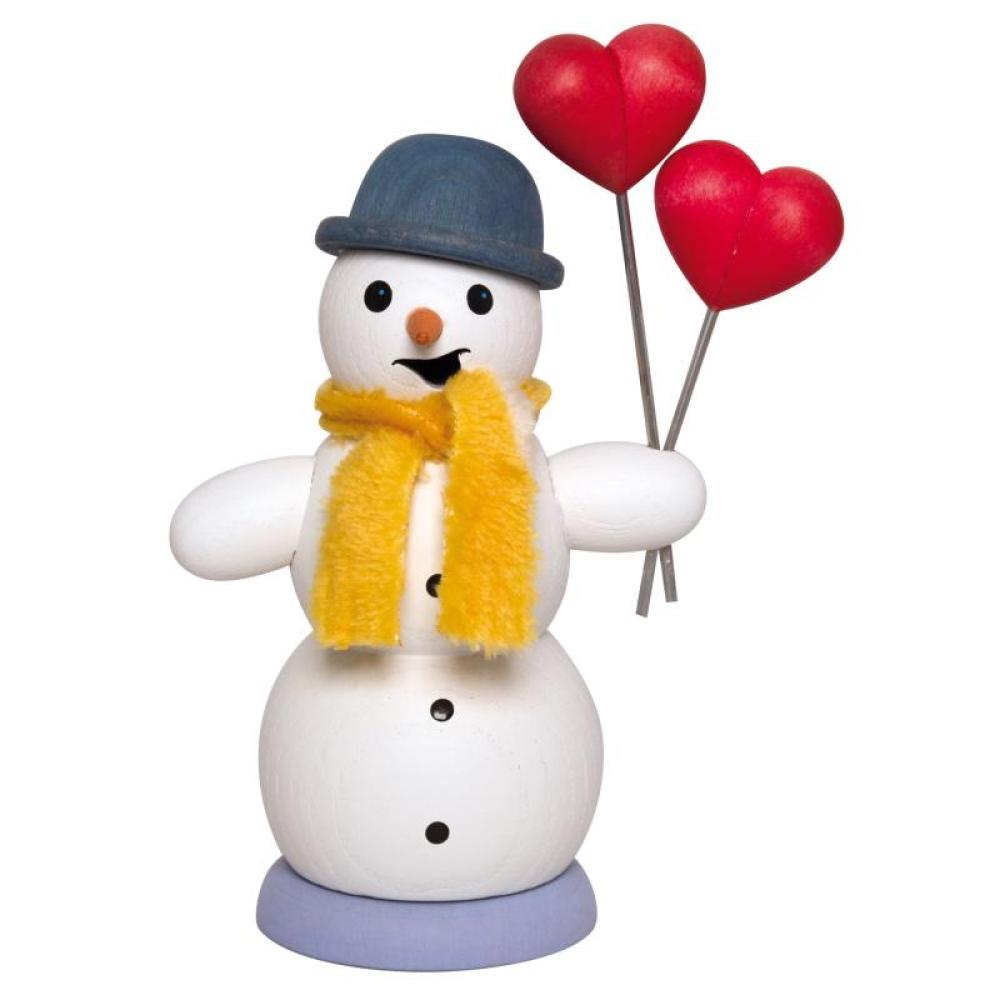 Kuhnert Räucherfigur Schneemann mit Herzen (13 cm)