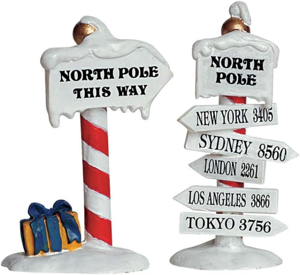 Lemax Nordpol Wegweiser / North Pole Signs 64455