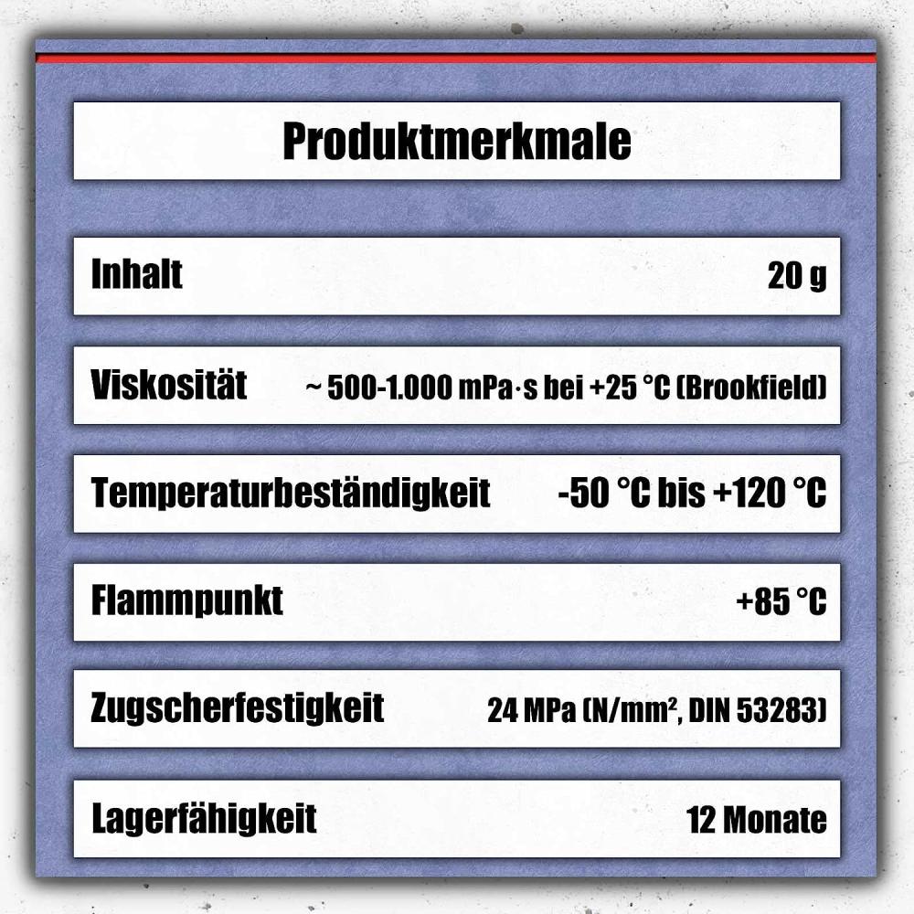 Everglue Sekundenkleber schwarz schlagfest mittelviskos 20g Dosierflasche