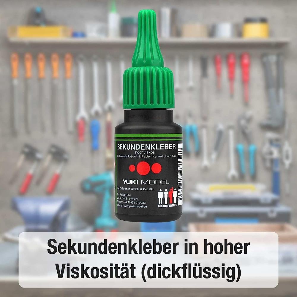 YUKI MODEL Sekundenkleber Cyanacrylat hochviskos 20g Dosierflasche