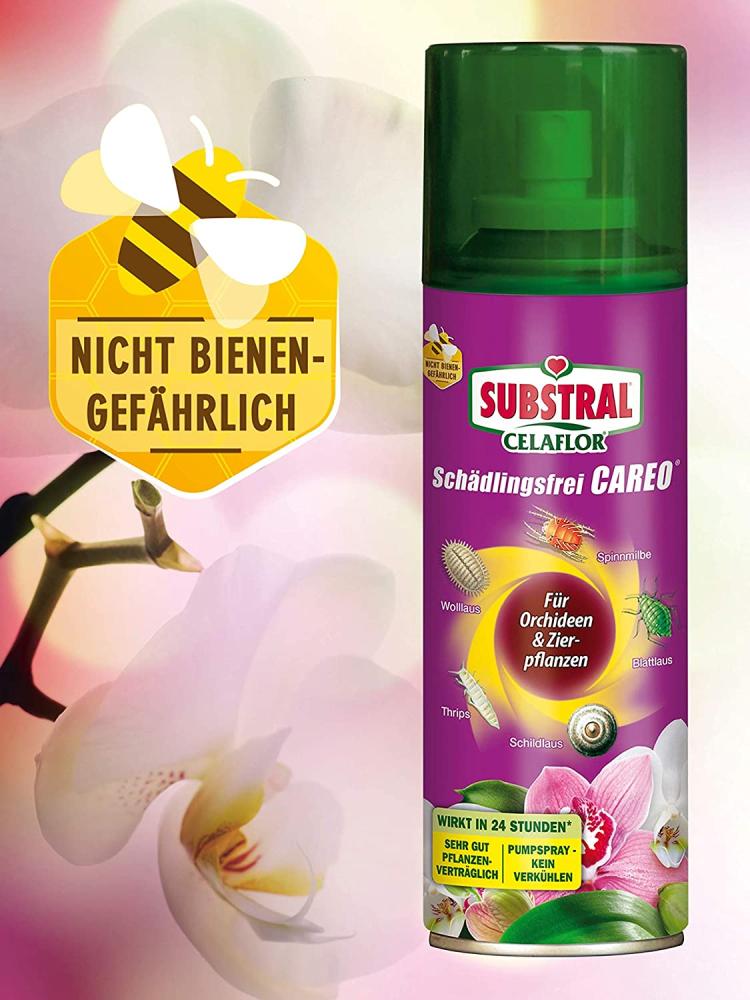 3x Substral Celaflor Schädlingsfrei Careo 200 ml Pumpspray Orchidee gegen Blattlaus, Thrips, Weiße Fliege, uvm.