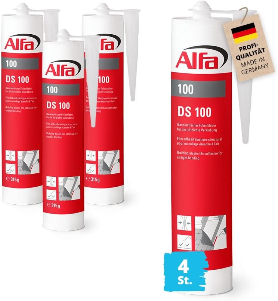 4x Alfa DS 100 Folienkleber 315 g – Verklebung von Dampfbremsfolien