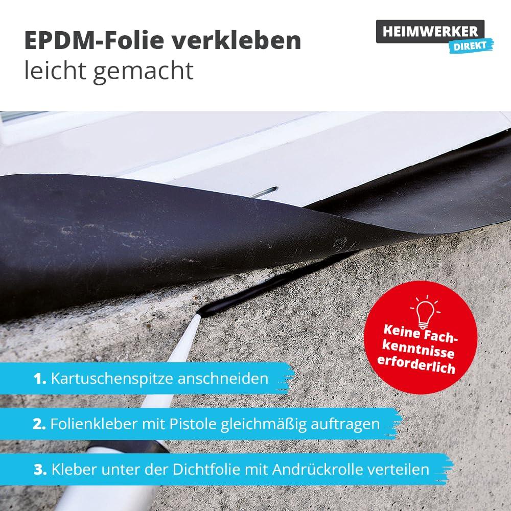 4x Alfa EPDM-Folienkleber 440 g – Der Profi-Klebstoff für elastische Verklebungen von EPDM-Folien