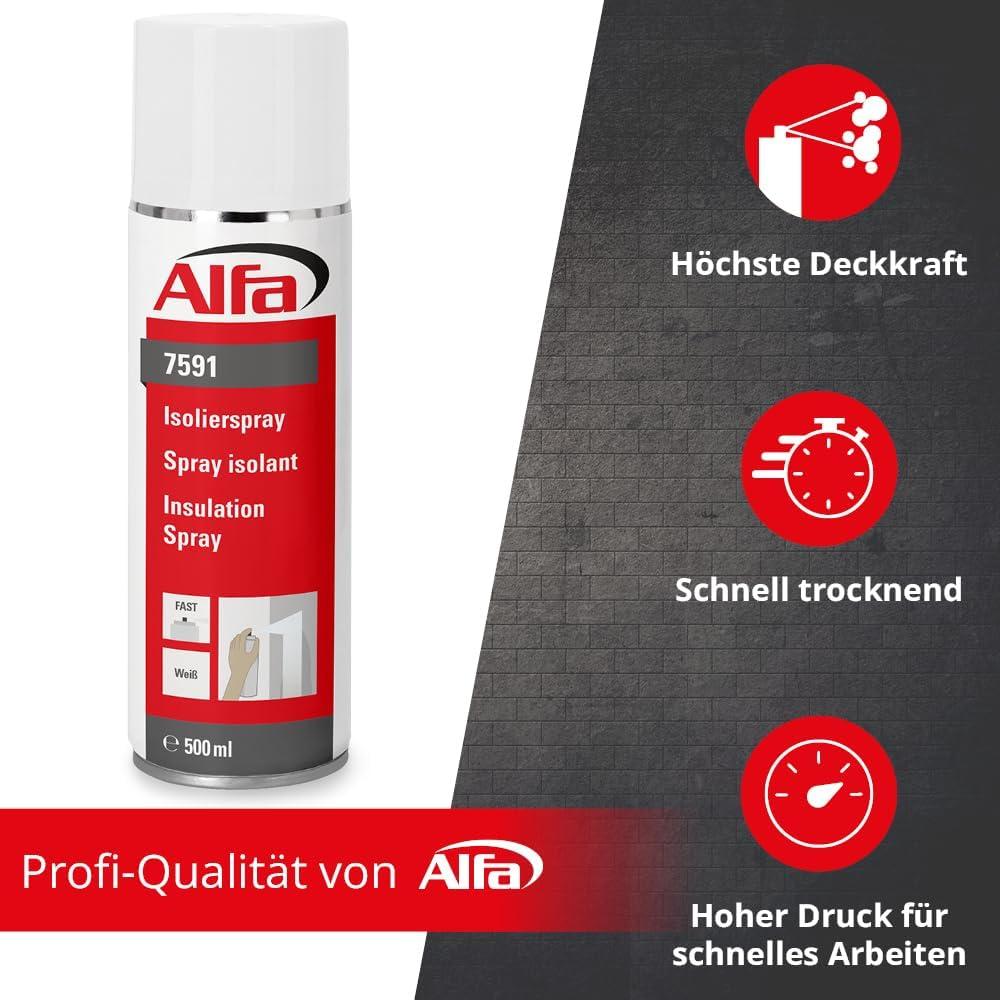 2x Alfa Isolierspray weiß (500 ml) - hochdeckendes Grundierspray