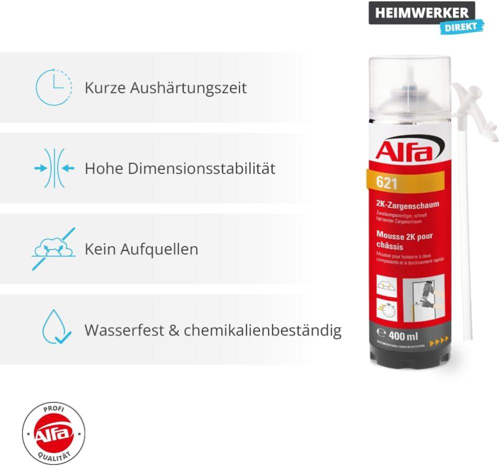 2x Alfa 2K-Zargenschaum (schnell härtend) (400 ml)