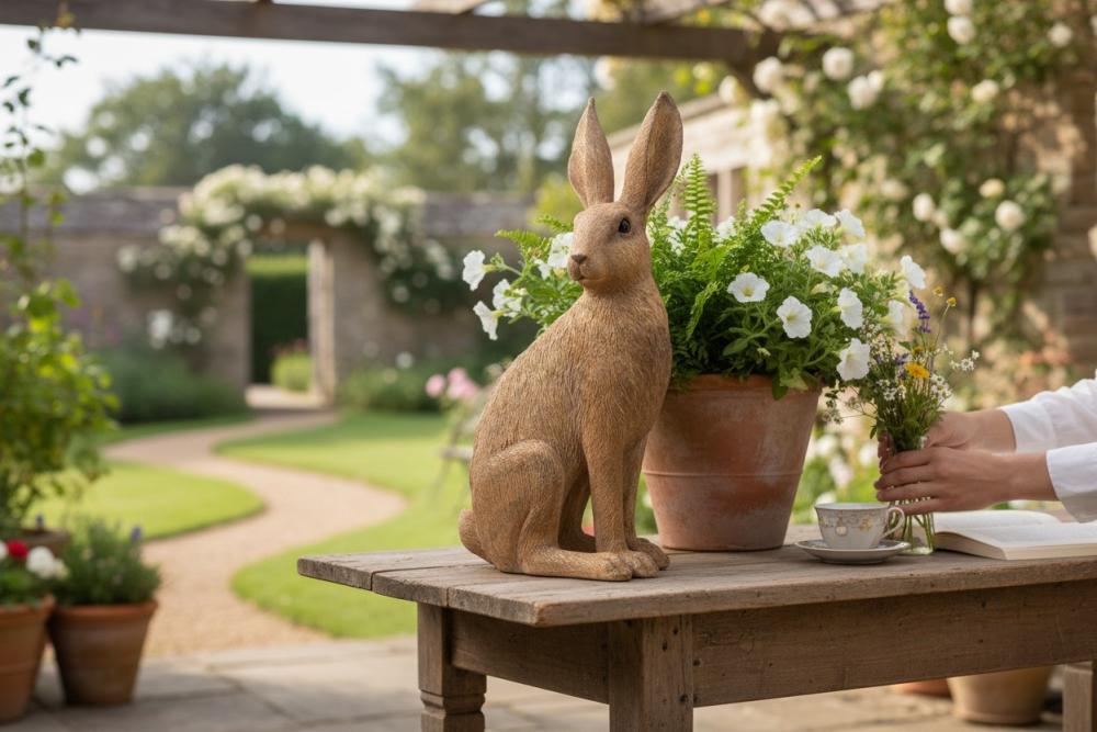 Hase Klassik-Braun 54cm aus Kunststein gefertigt
